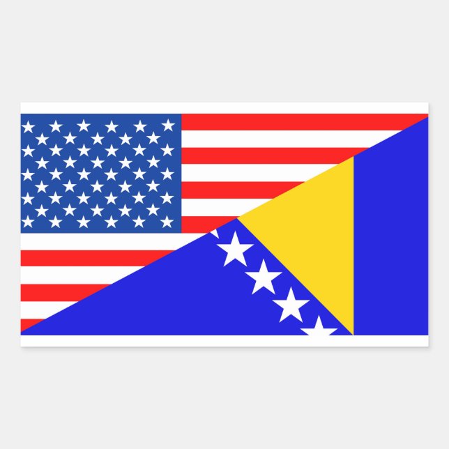 Adesivo Retangular estados unidos america bosnia herzegovina (meia ba (Frente)