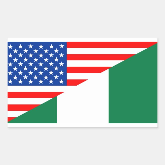 Adesivo Retangular estados unidos america nigeria meio pavilhão norte (Frente)