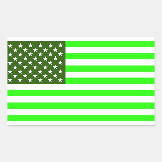Adesivo Retangular estados unidos bandeira verde ecologia country da  (Frente)
