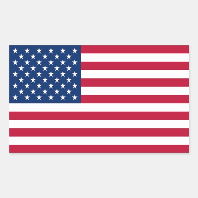 Adesivo Retangular Estados Unidos da América — Flag Sticker USA (Frente)