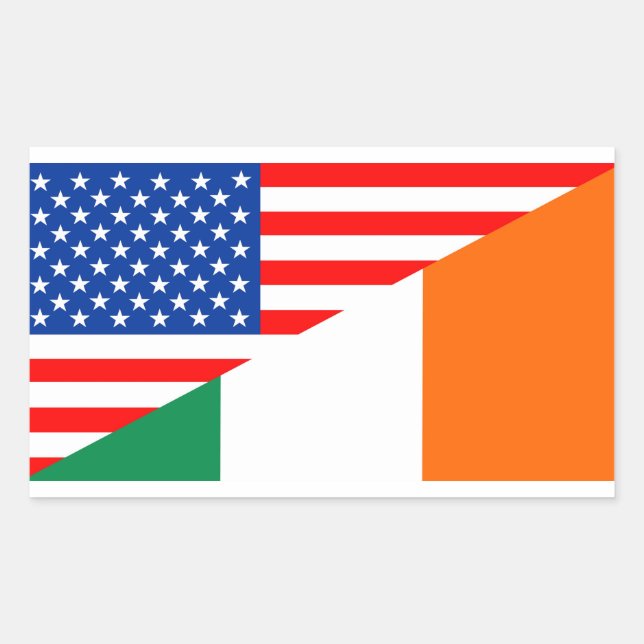 Adesivo Retangular estados unidos estados américa irlanda semispavilh (Frente)