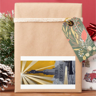 Adesivo Retangular Estátua da Liberdade Tocha & Marinha dos EUA Segun