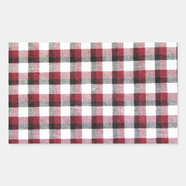 Adesivo Retangular Estilo branco e preto - Cuadrilho Vermelho (Frente)