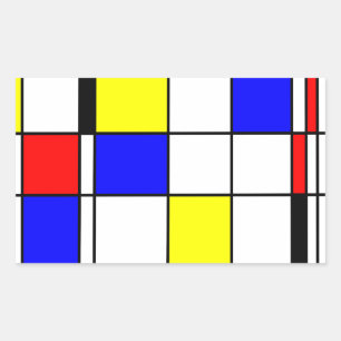 Adesivo Retangular Estilo da arte de Mondrian