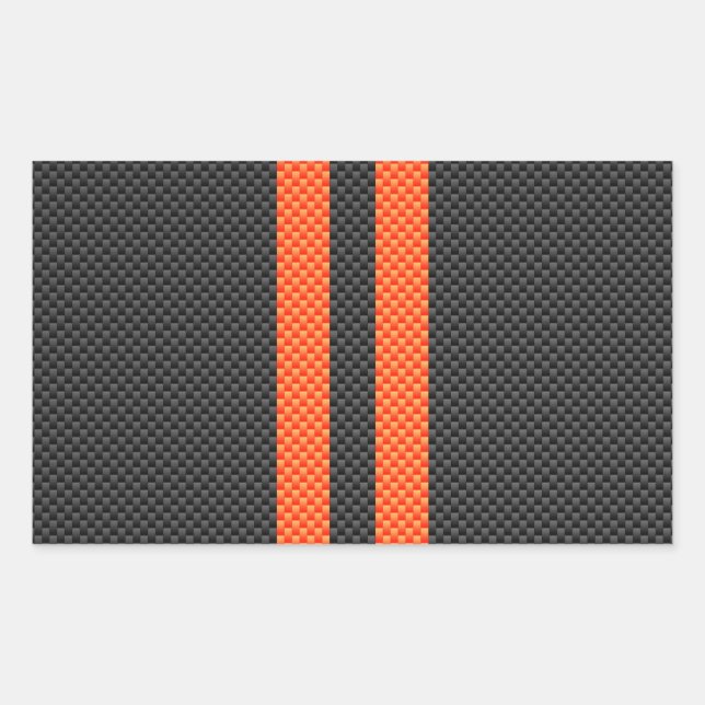 Adesivo Retangular Estilo de Fibra de Carbono de Espalho de Laranja V (Frente)