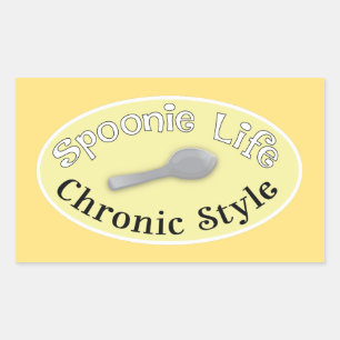 Adesivo Retangular Estilo de Spoonie - Amarelo Suave