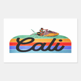 Adesivo Retangular Estilo de Vintage de Cali Summer