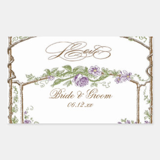 Adesivo Retangular Estilo Letterpress Vintage Faux Bois Trellis Puro