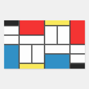 Adesivo Retangular Estilo Mondrian