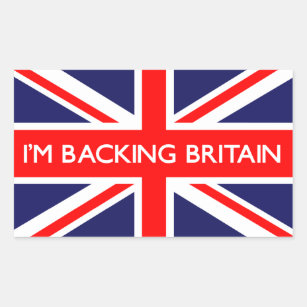 Adesivo Retangular Estou a apoiar a Grã-Bretanha na bandeira britânic