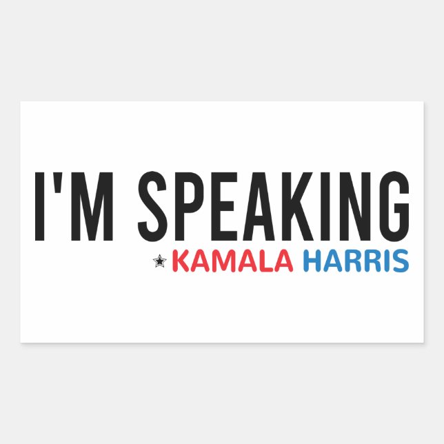 Adesivo Retangular Estou falando, Kamala Cote, Kamala Harris (Frente)