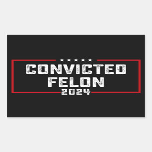 Adesivo Retangular Estou votando no criminoso condenado pró-Trump 202