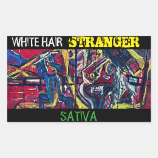 ADESIVO RETANGULAR ESTRANGEIRO DE CABELO BRANCO SATIVA