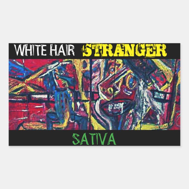 ADESIVO RETANGULAR ESTRANGEIRO DE CABELO BRANCO SATIVA (Frente)