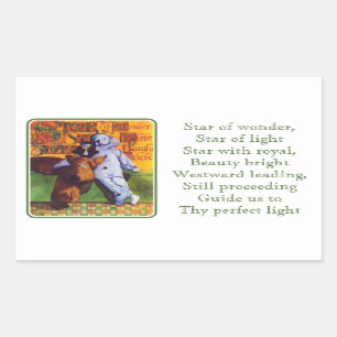 Adesivo Retangular ESTRELA DE Vinhetas de Retângulo MARAVILHOSO