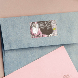 Adesivo Retangular Estrela mágica da varinha do duende velho mágico