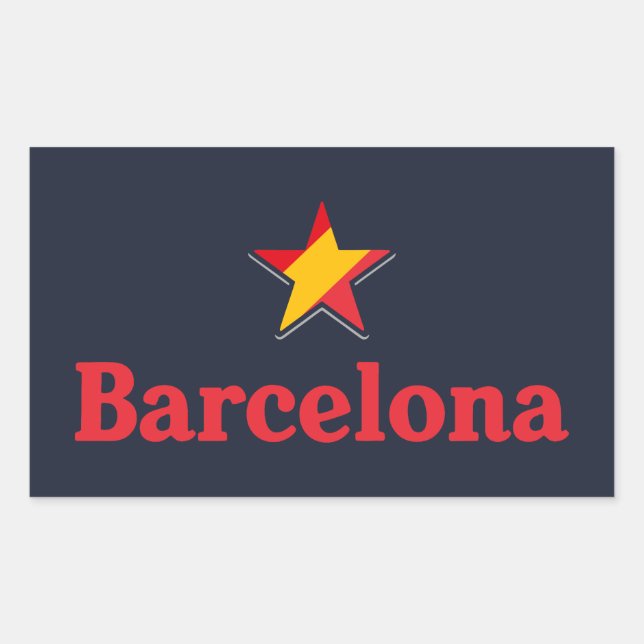 Adesivo Retangular Estrelas da Espanha – Barcelona (Frente)