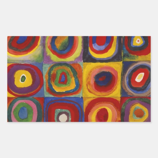 Adesivo Retangular Estudo de cor dos círculos quadrados (Frente)