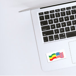 Adesivo Retangular Etiópia - USA Hat