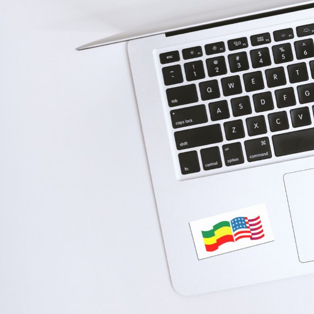 Adesivo Retangular Etiópia - USA Hat (Criador carregado)