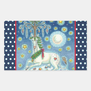 ADESIVO RETANGULAR EU ACREDITO NO UNICORN DE NATAL, MALDITOS DE CAVAL