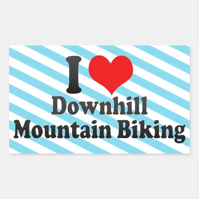 Adesivo Retangular Eu adoro a Descida Mountain Biking (Frente)