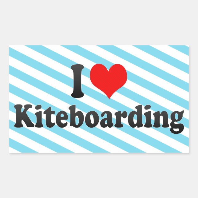Adesivo Retangular Eu adoro Kiteboard (Frente)