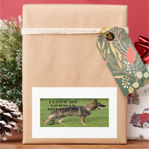 Adesivo Retangular Eu adoro o meu german shepherd