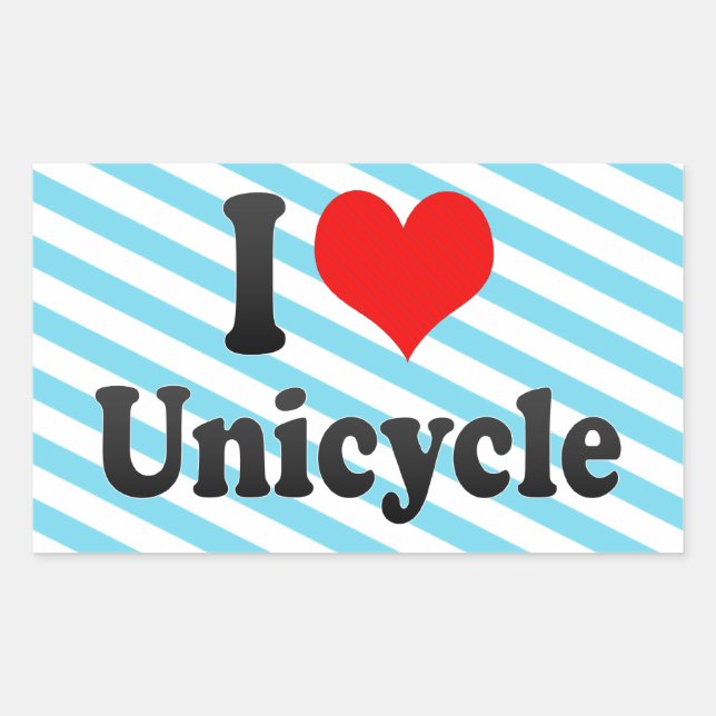 Adesivo Retangular Eu adoro o Unicycle (Frente)