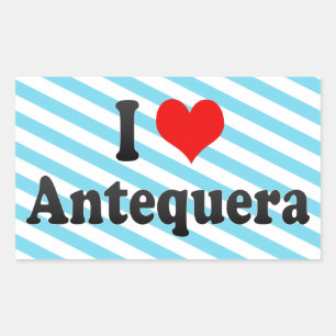 Adesivo Retangular Eu amo Antequera, espanha