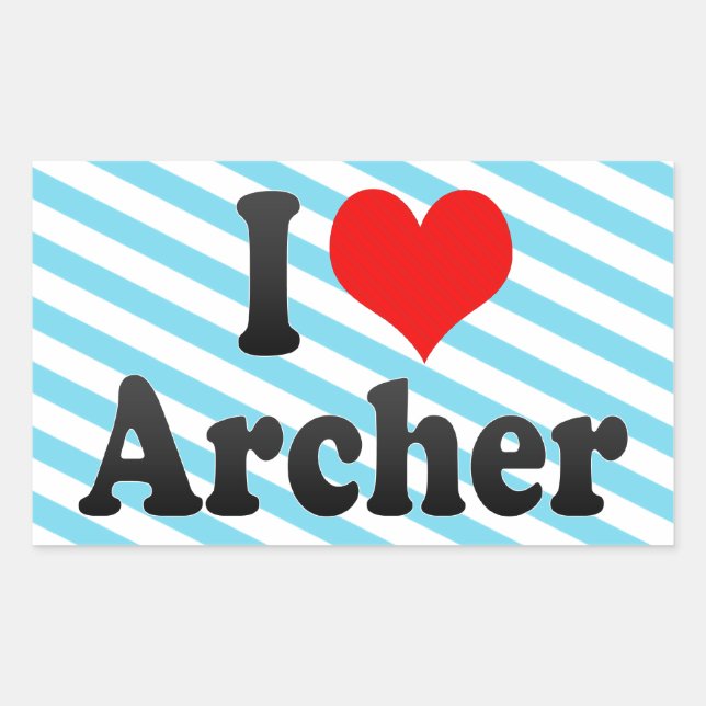 Adesivo Retangular Eu amo Archer (Frente)
