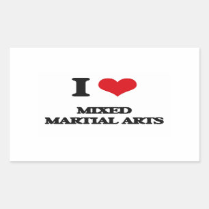 Adesivo Retangular Eu amo artes marciais misturadas