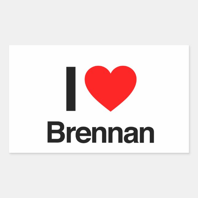 Adesivo Retangular eu amo brennan (Frente)