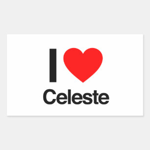 Adesivo Retangular eu amo celeste