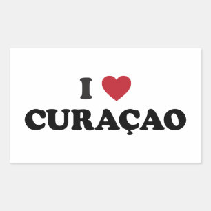 Adesivo Retangular Eu amo Curaçao