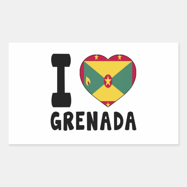 Adesivo Retangular Eu Amo Granada (Frente)