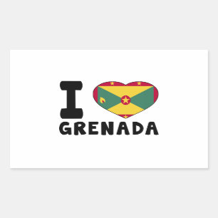 Adesivo Retangular Eu amo Grenada