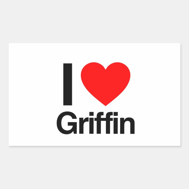 Adesivo Retangular eu amo griffin (Frente)