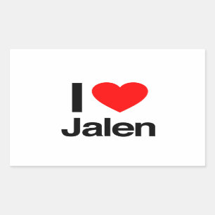 Adesivo Retangular eu amo jalen