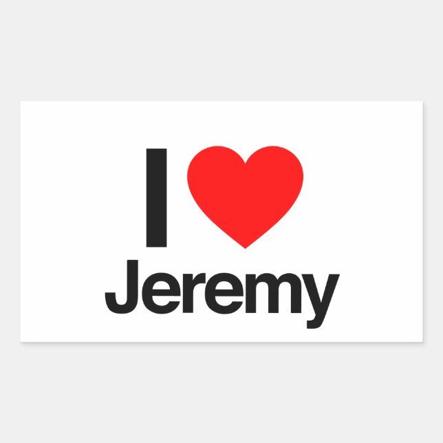 Adesivo Retangular eu amo jeremy (Frente)