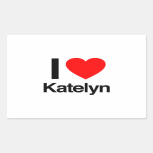 Adesivo Retangular eu amo katelyn