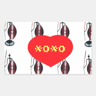 Adesivo Retangular Eu amo Kenya XOXO