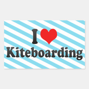 Adesivo Retangular Eu amo Kiteboarding
