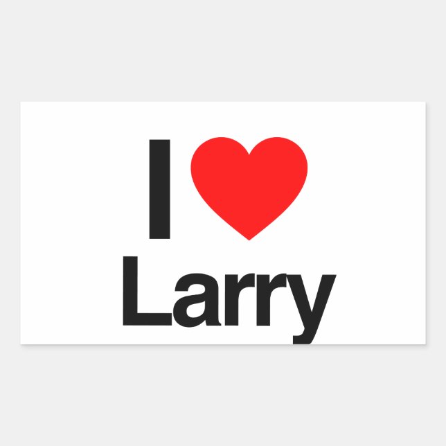 Adesivo Retangular eu amo larry (Frente)