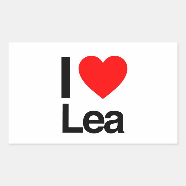 Adesivo Retangular eu amo lea (Frente)