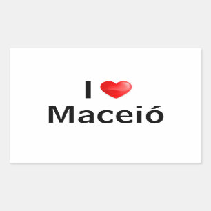 Adesivo Retangular Eu amo Maceió