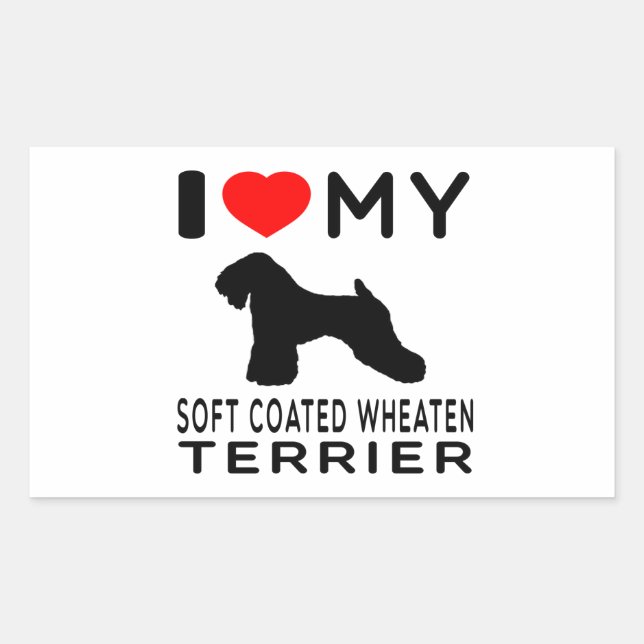 Adesivo Retangular Eu Amo Minha Cabra Molhada De Roda Terrier (Frente)