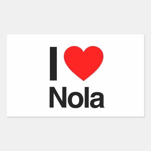 Adesivo Retangular Eu amo nola (Frente)