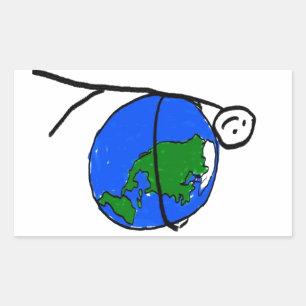 Adesivo Retangular Eu amo o desenho das minhas crianças da terra pel