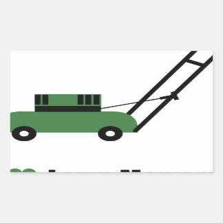 Adesivo Retangular Eu amo o Lawn Mowers